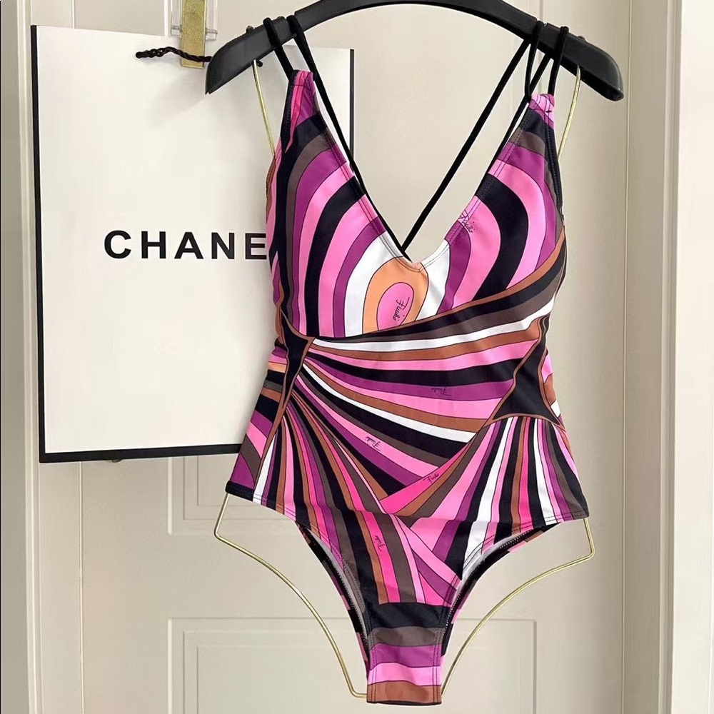 Emilio Pucci Multicolor Swirl Bikini